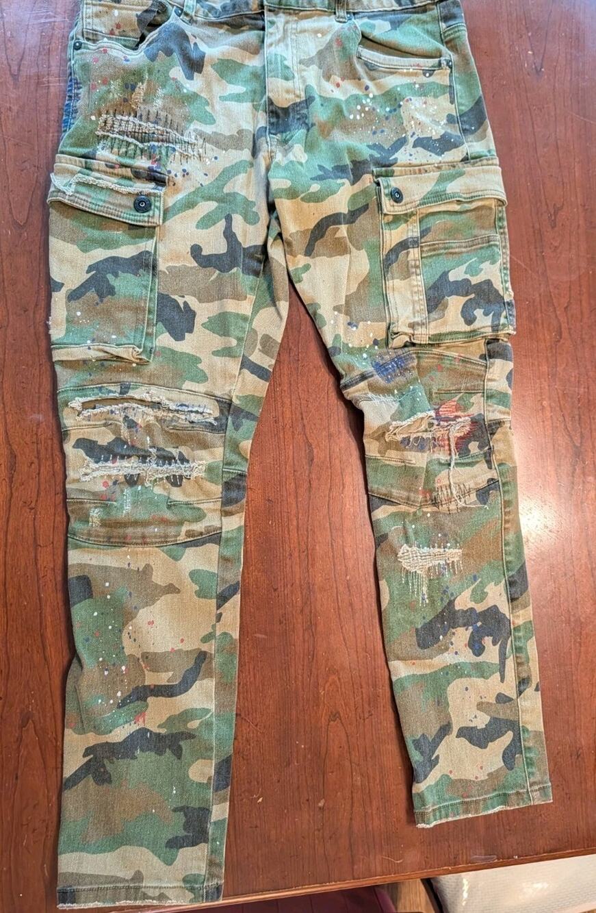 Jordan Craig Stacked Smokey Rise Jeans Men's 34 X 32 Camo